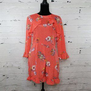 Nasty Gal Neon Rose One Piece Floral Ruffled Romper